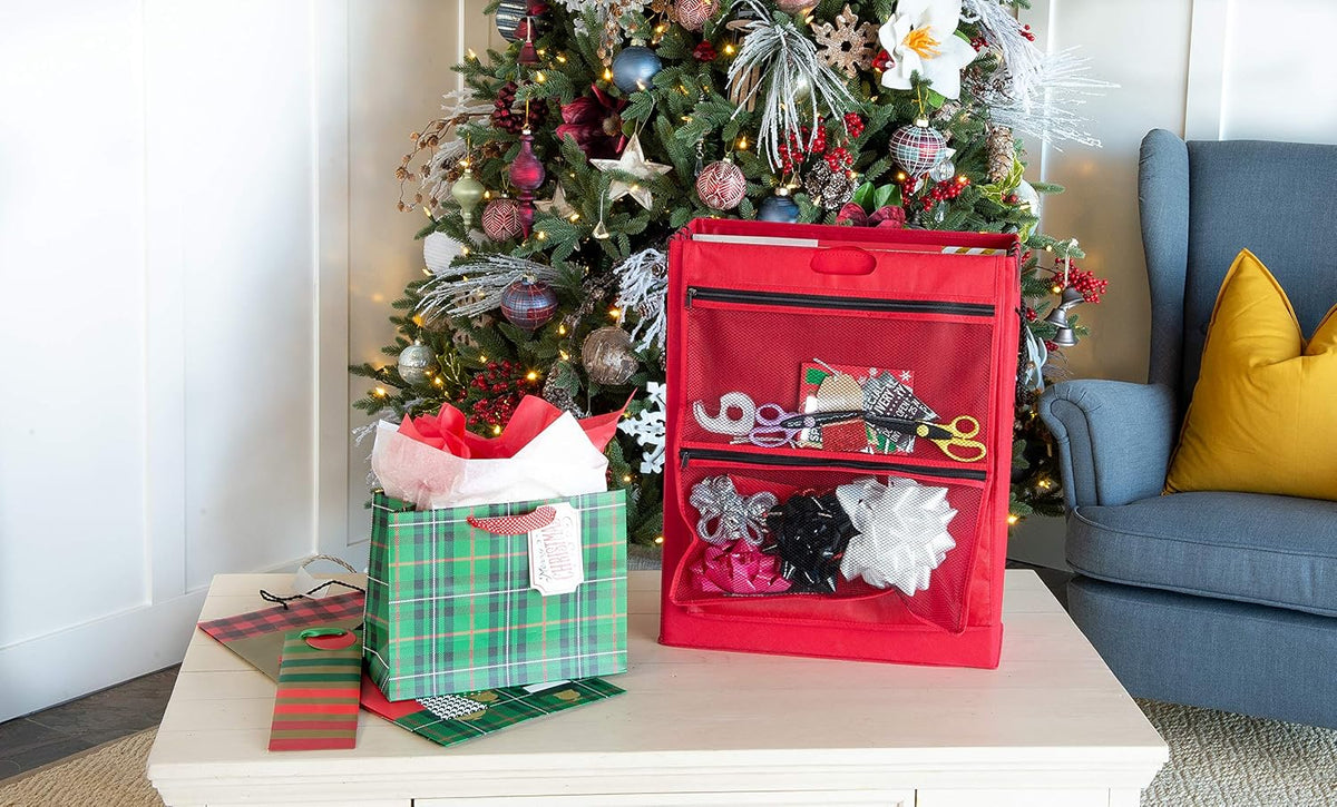 Gift Bags with Tissue Paper Storage Box, Zippered Accessory Pouches