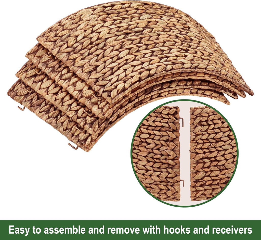 CENBOSS Rattan Christmas Tree Collar, Brown Wash, 24 inch