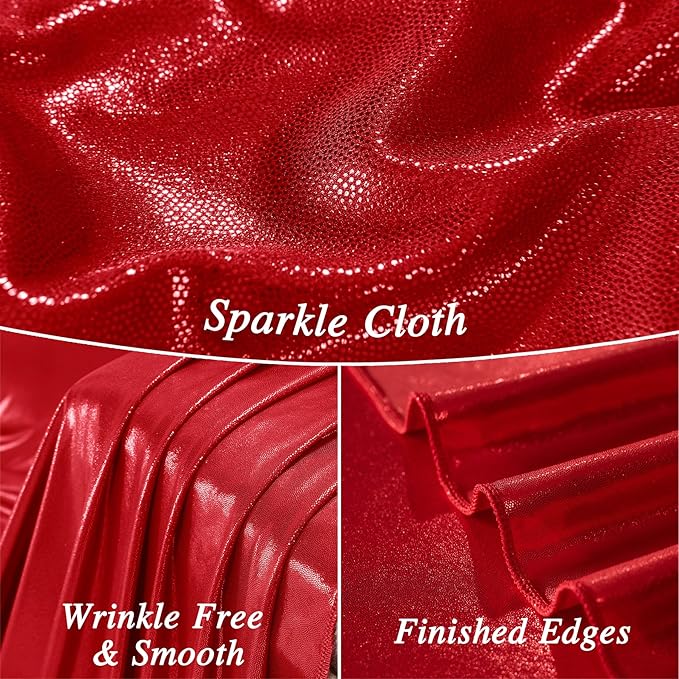 10x10 ft Red Sequin Backdrop Curtain Panels for Parties, Wrinkle Free Glitter Photo Backdrop Drapes 2 Panels 5x10FT Shimmer Back Drop Cloth for Wedding Birthday Christmas Photography Background
