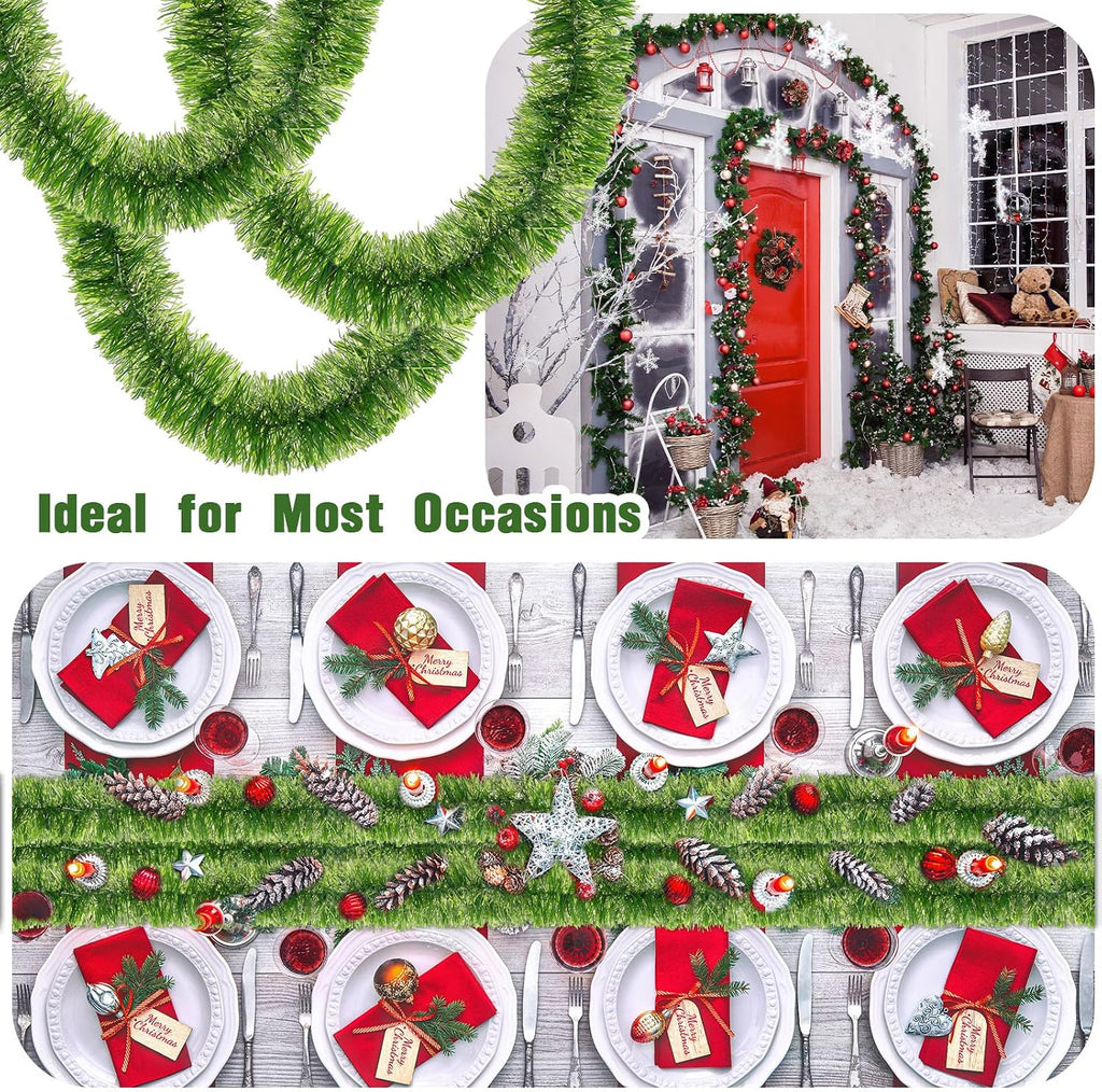 hotop 10 pcs 650 ft christmas garland bulk shown in use