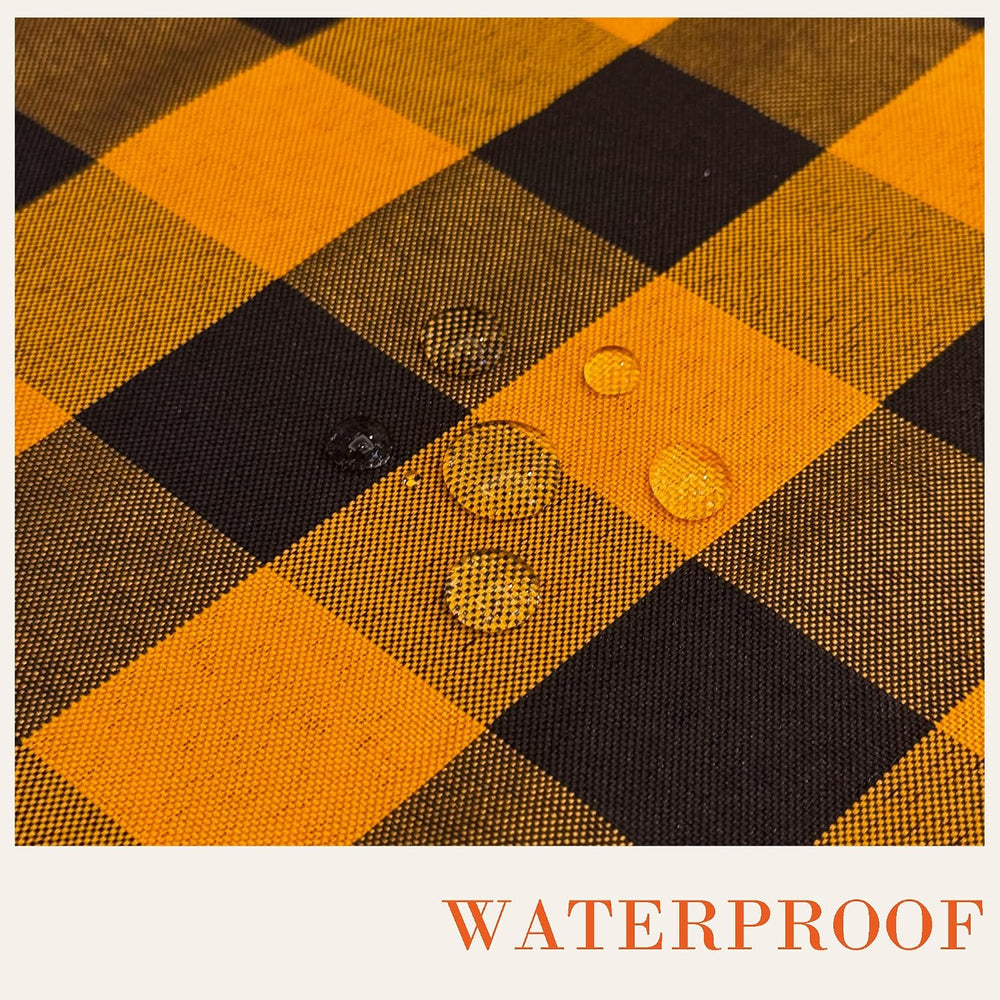 Waterproof Gingham Tablecloth, Checkered Fabric Table Cover for Kitchen Dinin...