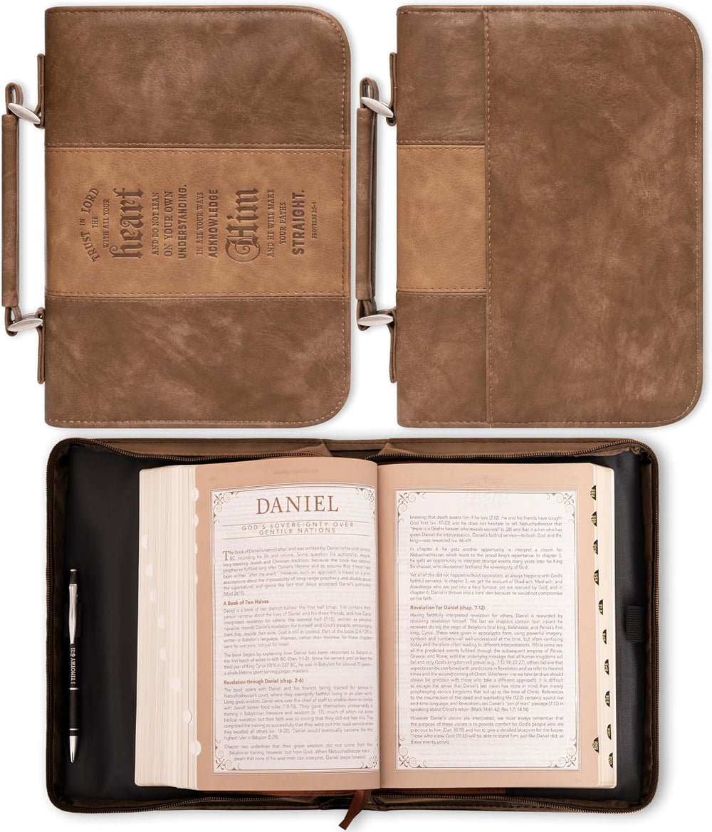 Christian Art Gifts Men's Faux Leather Bible Cover: Trust in the Lord