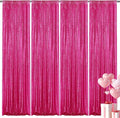 Fuchsia Sequin Backdrop Curtain 4 Pieces 2FTx8FT Glitter Photography Backdrop for Party Wedding Birthday Christmas Decorations
