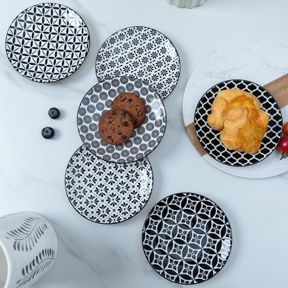 LEHAHA Ceramic 6'' Appetizer Plates Set of 6, Small Dessert/Salad Pla...