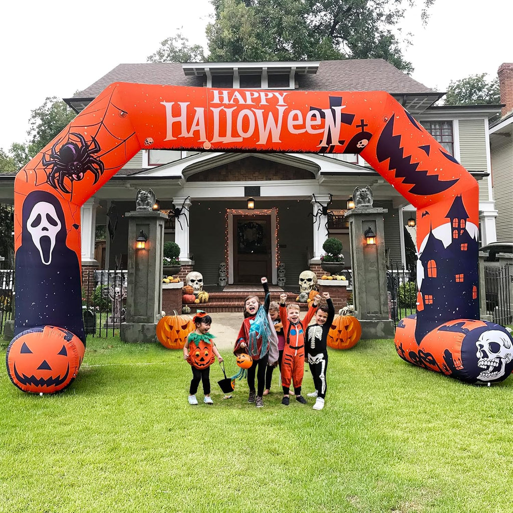 20ft Halloween Inflatable Archway with 250W Blower, Hexagon Inflatable Arch for Outdoor Decoration, Halloween Party, Lawn Garden