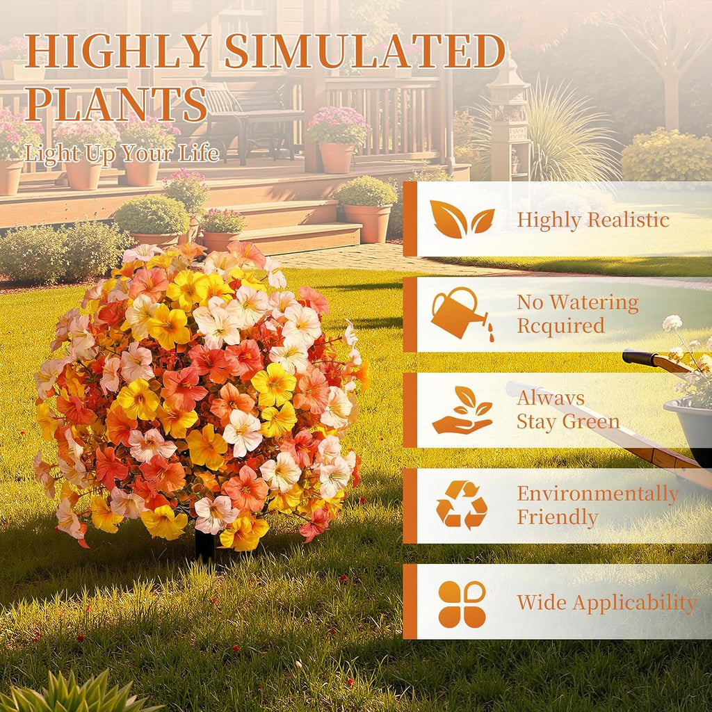 SHareconn 2Pcs Artificial Fall Flowers for Outdoors UV Resistant Decoration