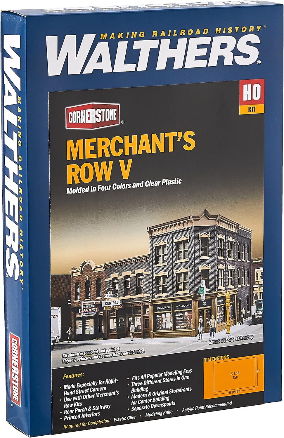 Walthers Cornerstone HO Scale Model Merchant's Row V Large