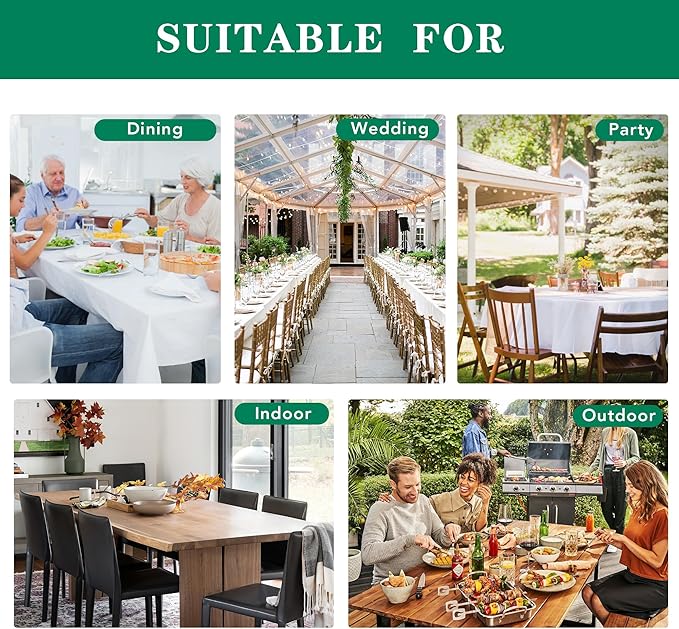 Biscaynebay Textured Fabric Round Tablecloths 90" for Round Tables diameters from 30" to 78", Natural Water Resistant Folding Table Covers Washable for Dining, Kitchen, Wedding, Parties etc