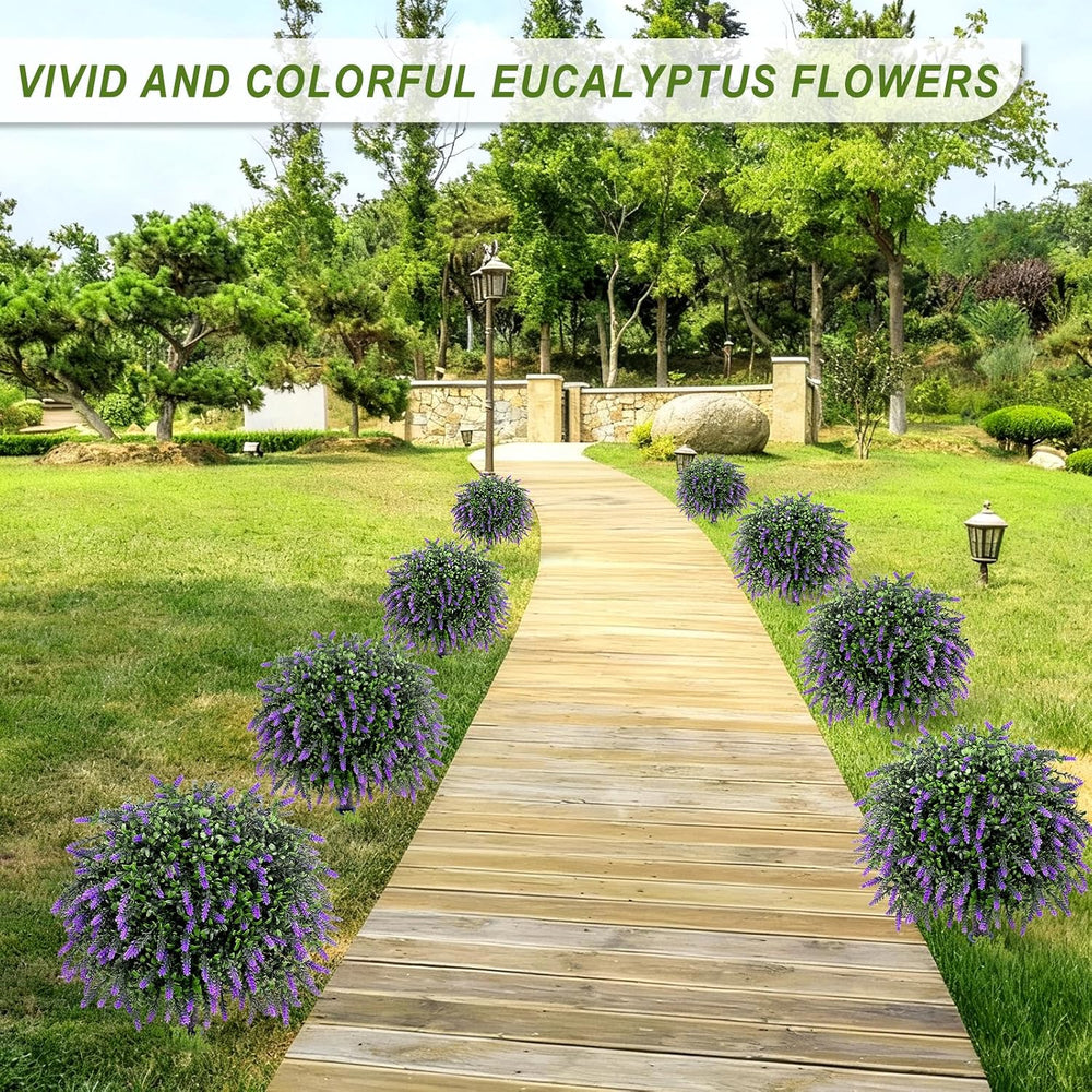 2 Pack Lavender Topiary Bushes, 25" Artificial Flowers for Outdoors