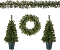 National Tree Company Pre-Lit Evergreen Collection Christmas Decoration Set