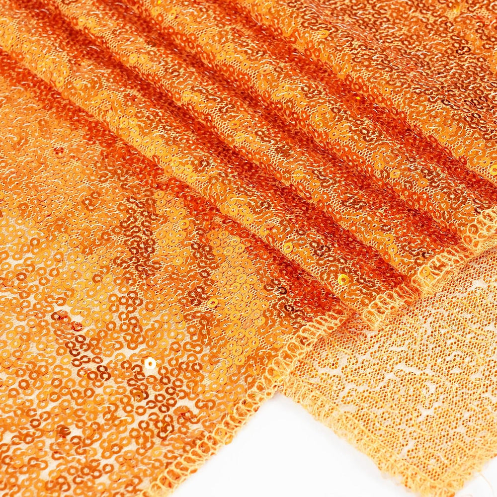 PartyDelight Orange Sequin Tablecloth 90x132 Inch Rectangular