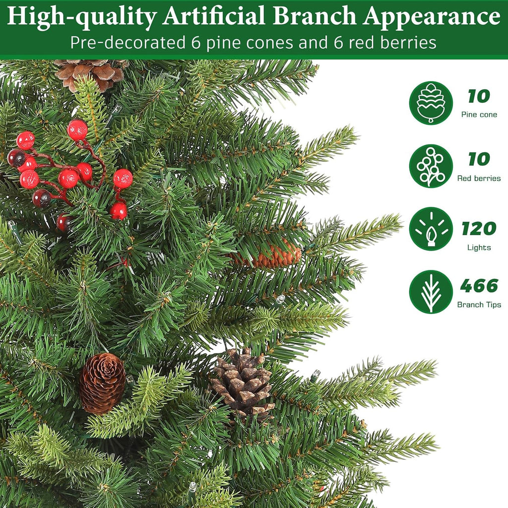 Alupssuc 4FT Prelit Plug-in Artificial Christmas Tree with Lights, 2 Pack