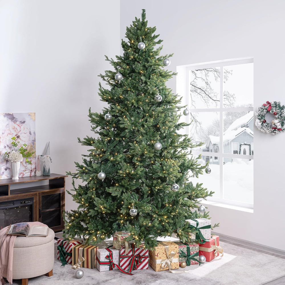 Naomi Home Kinsley 9ft Prelit Artificial Christmas Tree, 1000 Warm Lights