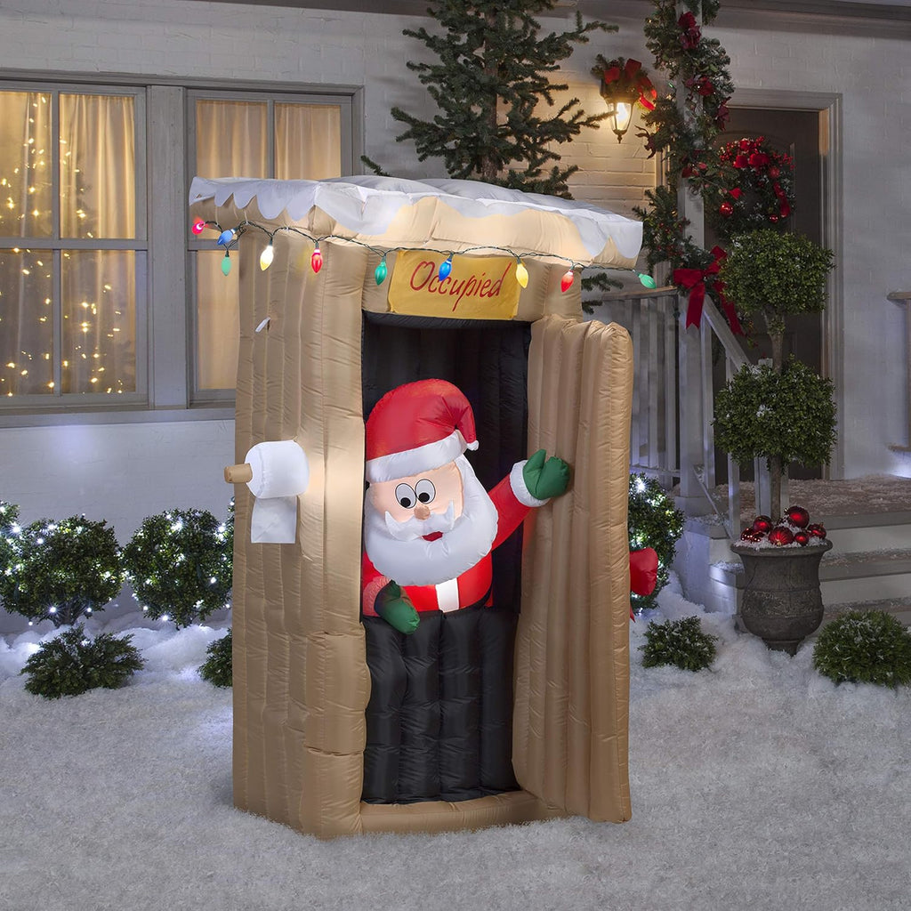 gemmy christmas inflatable 6 ft tall animated led shown in use