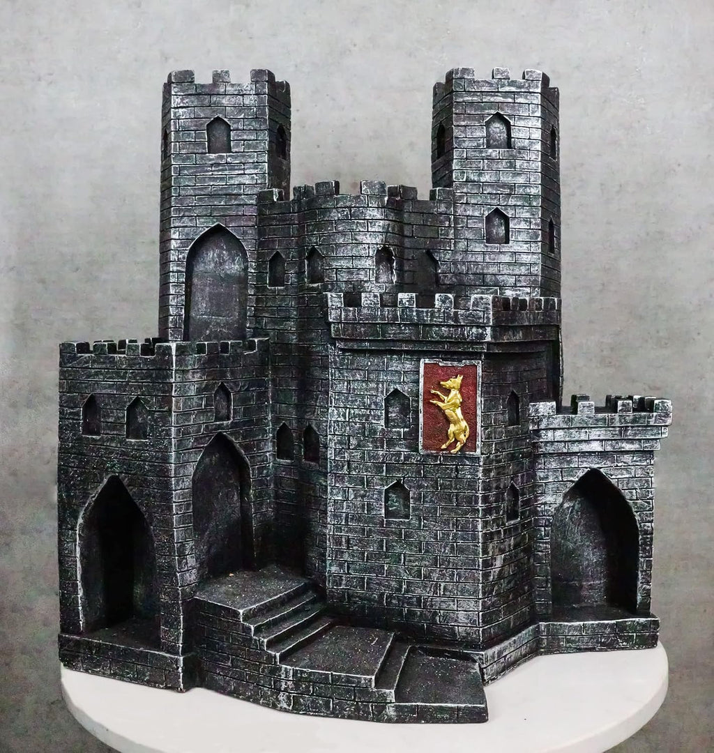 ebros gift medieval grand royal burgundy stonewall castle showing dimensions