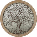 Deco 79 Wooden Tree Home Wall Decor Embossed Wall Sculpture, Wall Art 24" x 2" x 24", Brown