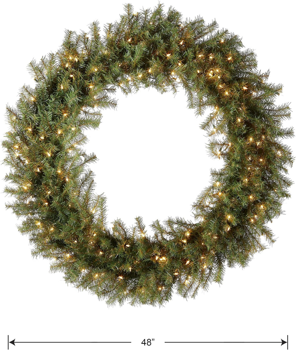 national tree company 48" norwood fir wreath with showing dimensions