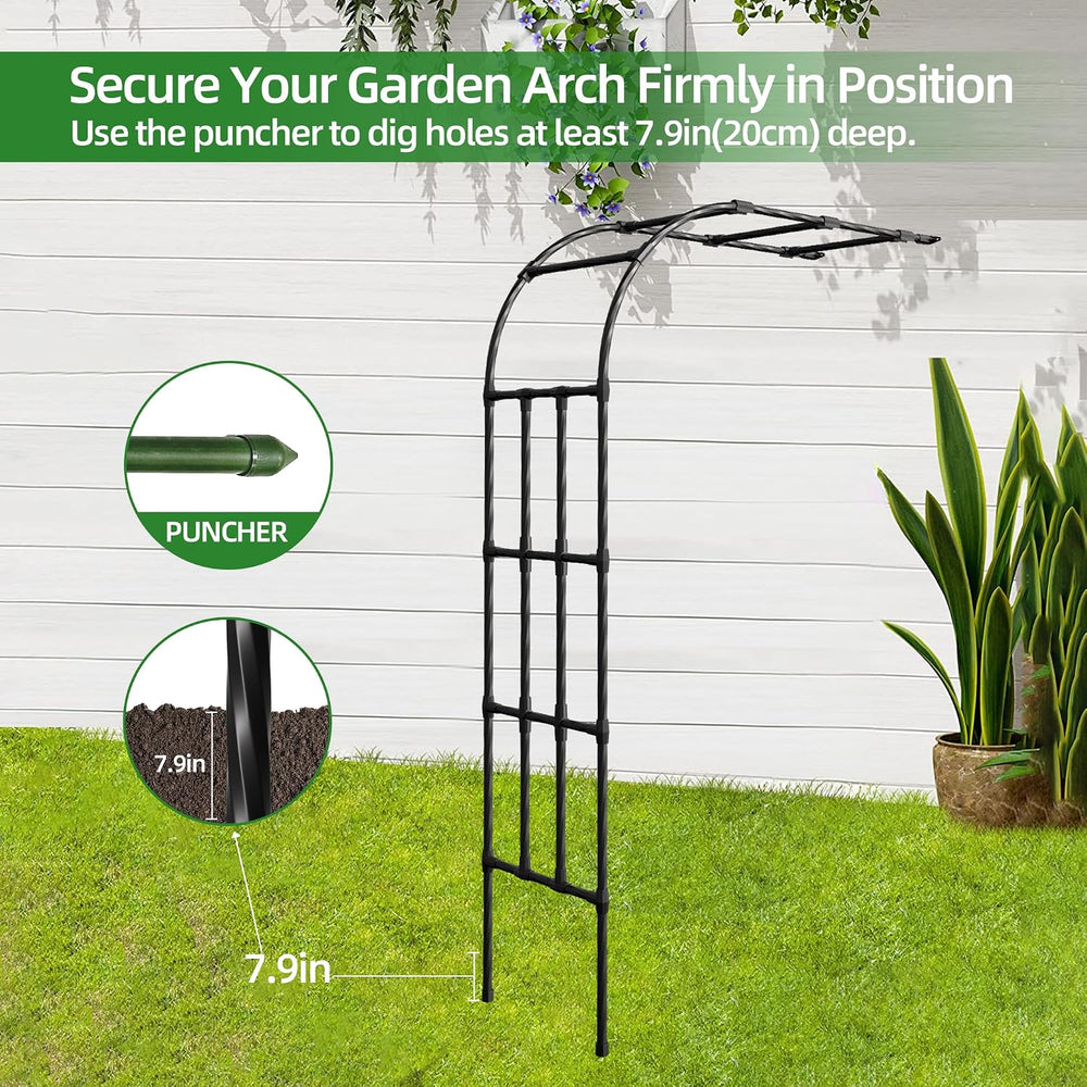Half Side Garden Arch Trellis for Climbing Plants Outdoor,4FT×8.5FT
