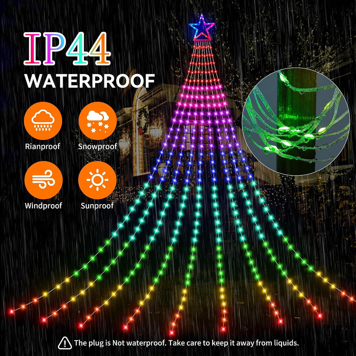 christmas decoration lights, outdoor christmas string lights 320, package contents