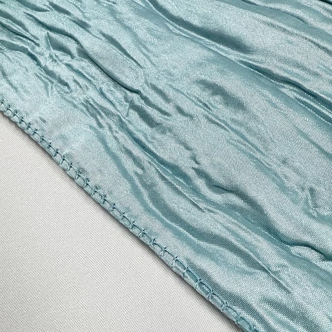 YOUR CHAIR COVERS - 90 x 132 inch Rectangular Crinkle Taffeta Tablecloth - Dusty Blue, Rectangle Table Linens for 6 ft Rectangular Tables, Wedding Crushed Table Cloth