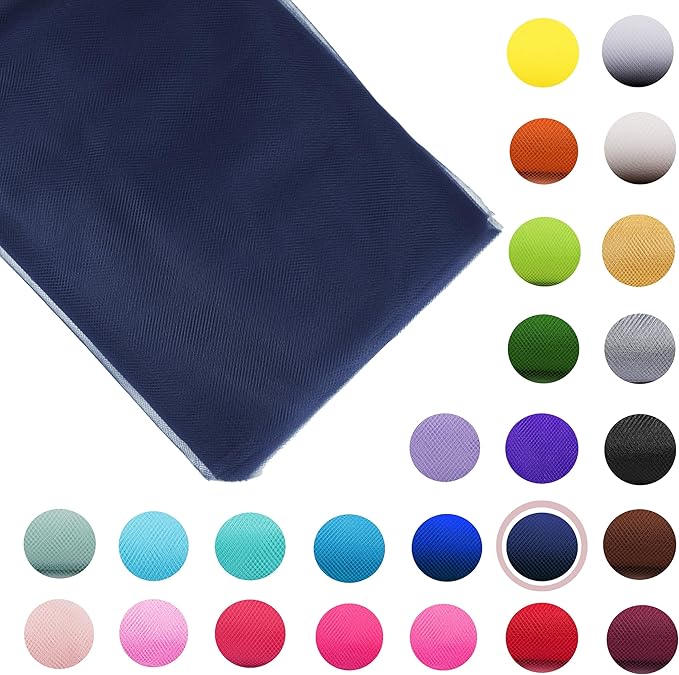 Craft And Party, Navy Blue Fabric Tulle Roll 54 Inch by 40 Yards (120 ft) Fabric Tulle Bolt for DIY Tutu Skirt, Wedding and Decoration (Navy Blue)