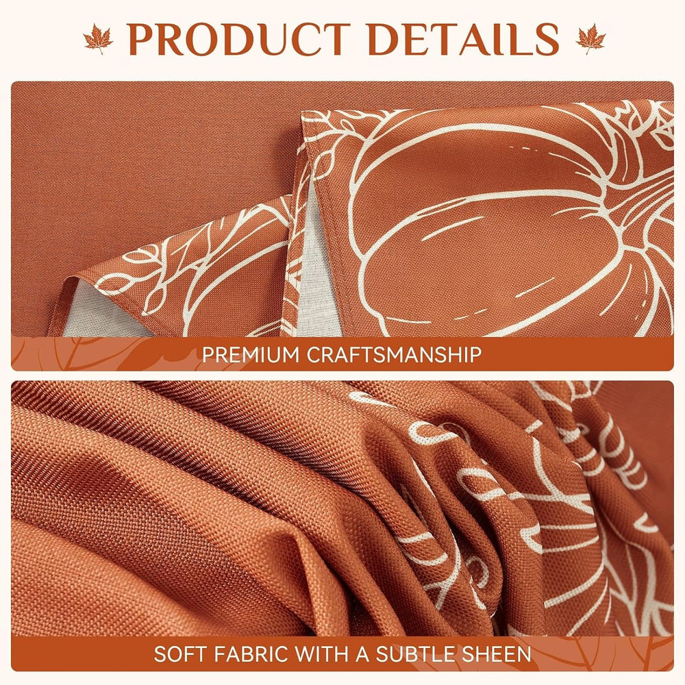 Softalker Long Fall Tablecloths 60x120 Inch Rectangular, Faux Linen Autumn Ta...
