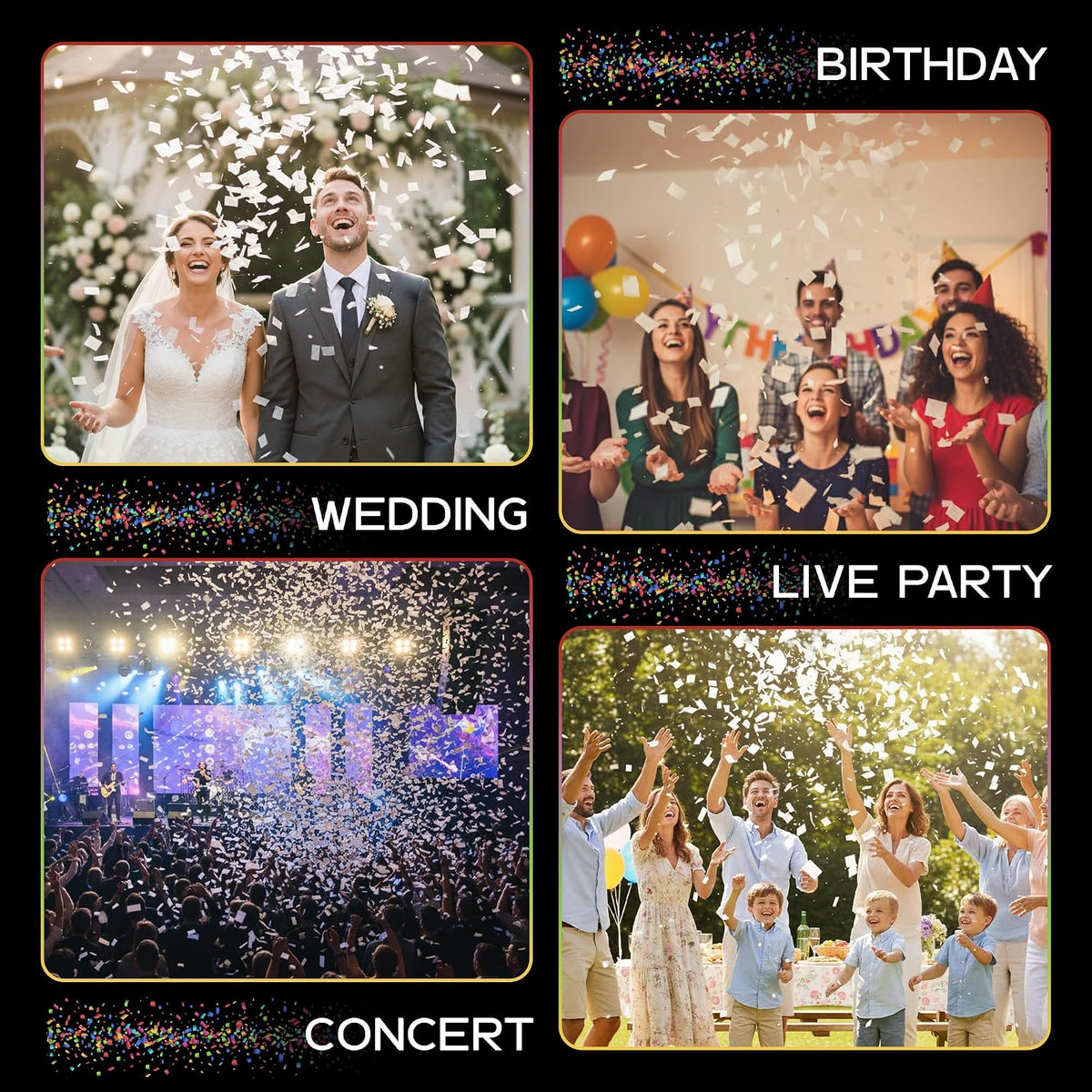 ultimate confetti, biodegradable dissolving rice paper confetti –rectangular, view 9
