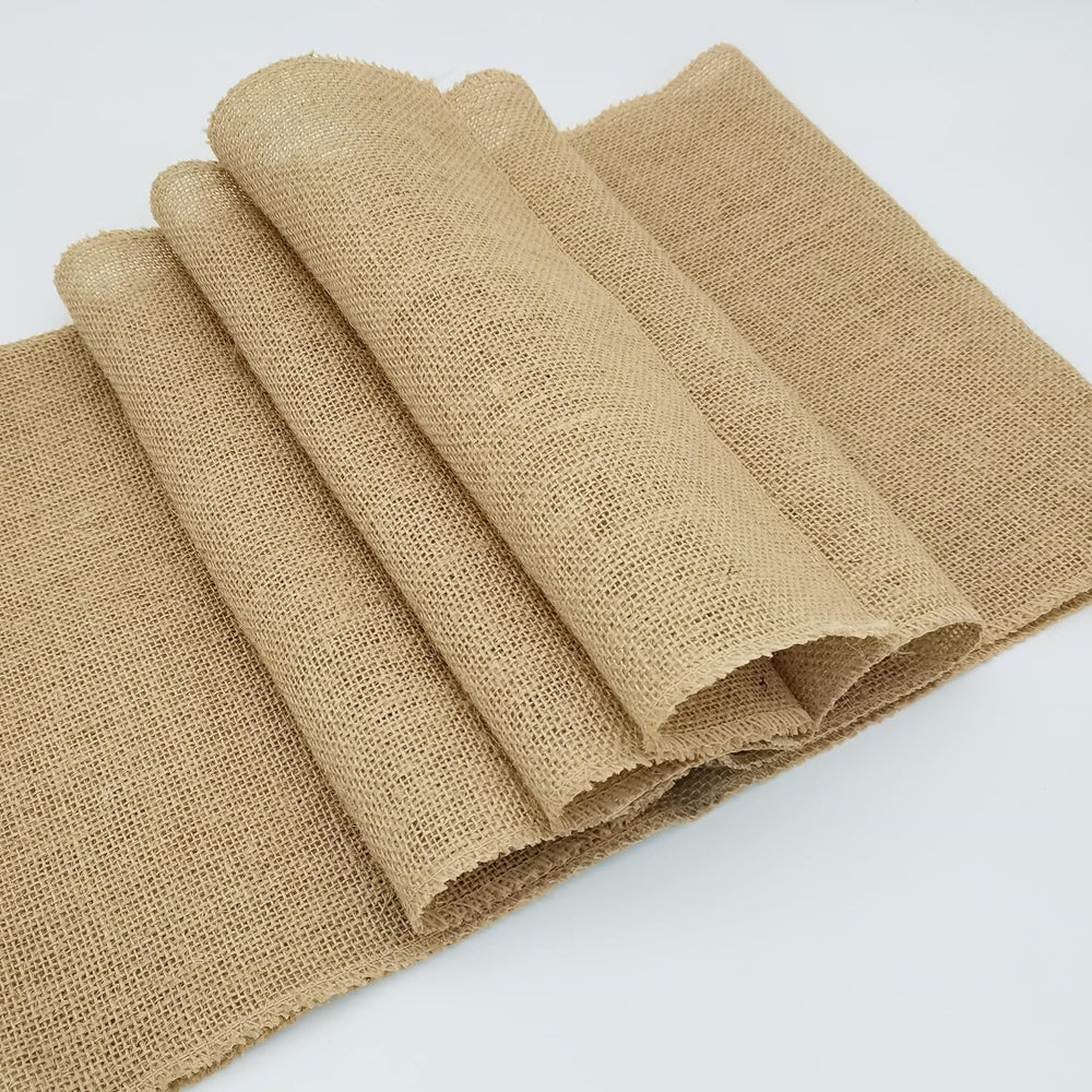 10 Pack Natural Burlap Table Runners,12 x 108 Inch Rustic Jute Table Runner a...