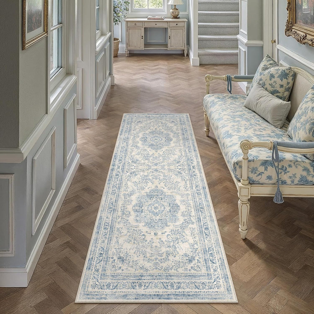 Hugear 2x6 Blue Neutral Runner Rug