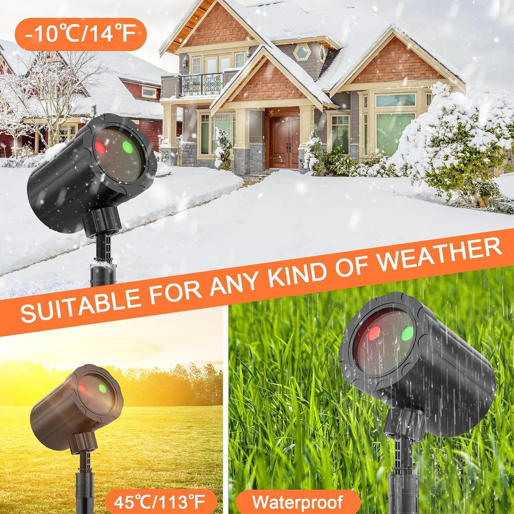Christmas Projector Lights Outdoor, Red & Green Stars Decorations