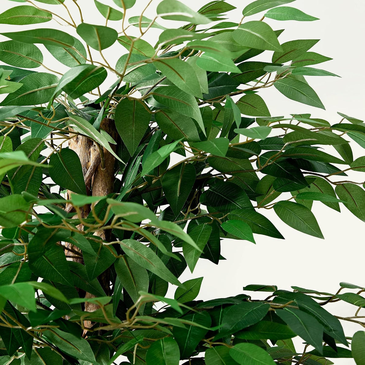vecelo ficus tree artificial 6 feet, tall faux, close-up detail
