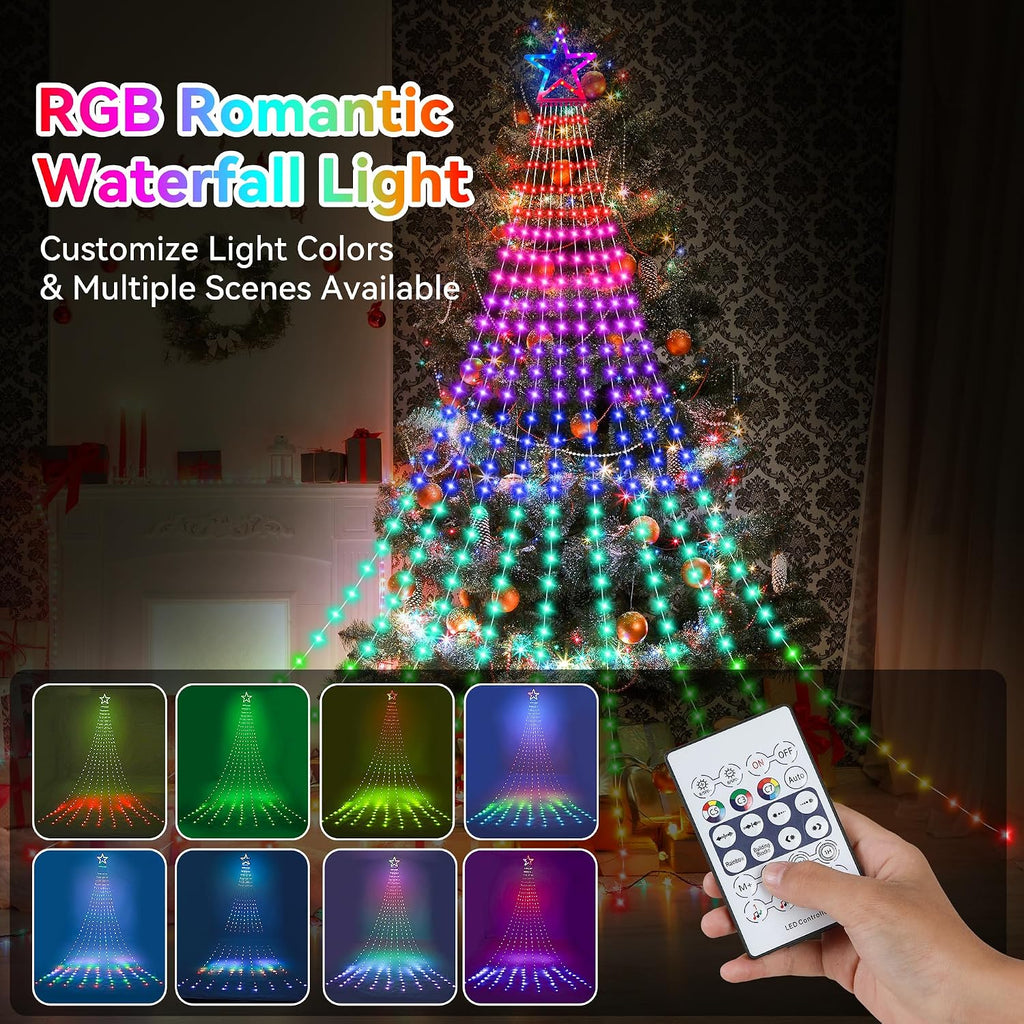christmas decoration lights, outdoor christmas string lights 320 shown in use