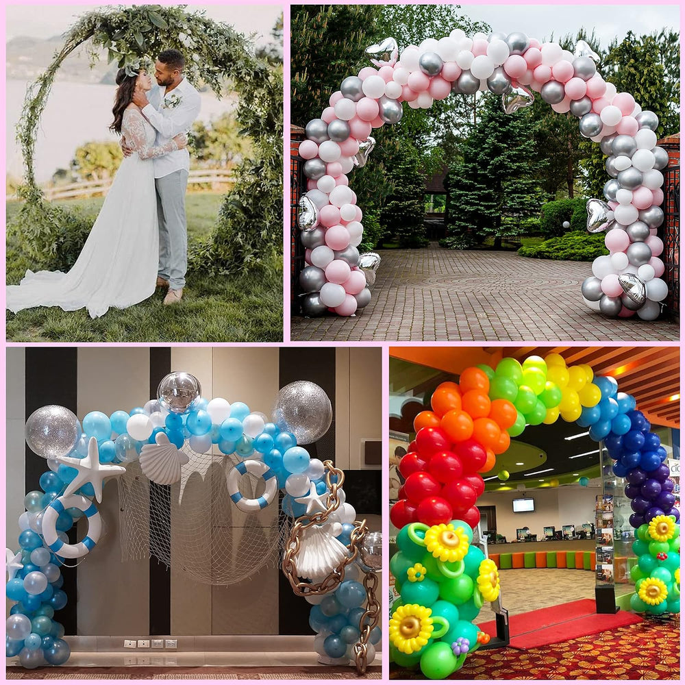 9.2 FT Large Circle Balloon Arch Stand Gold Metal Round Arch Backdrop Stand f...