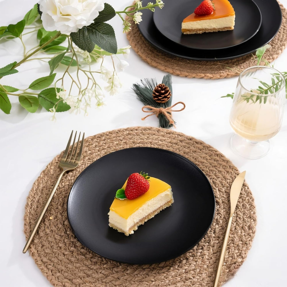80pcs Heavy-Duty Black Dessert Plates for Party 7.5 Inch