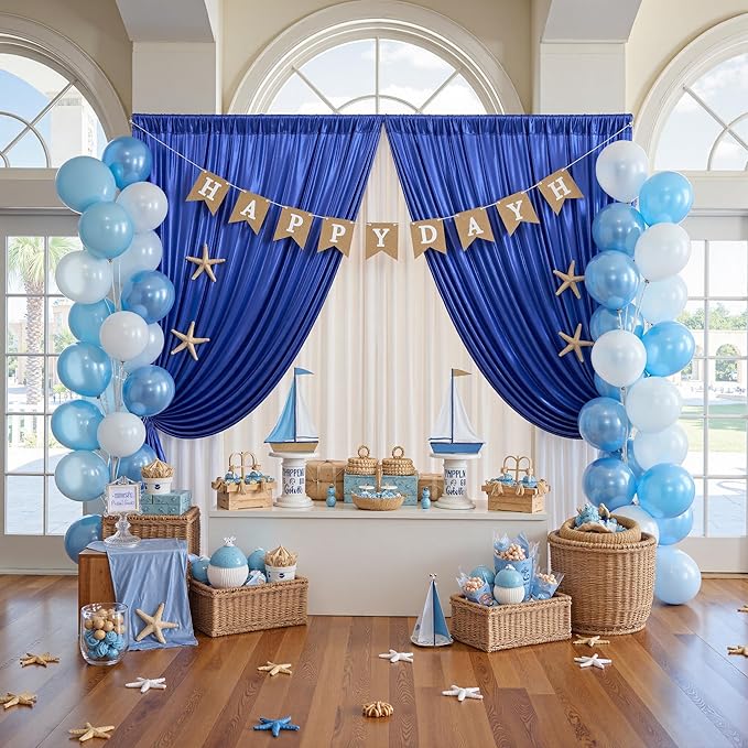 20x10ft Thick Royal Blue Glitter Backdrop Curtain Panels for Parties, Wrinkle Free Sequin Sparking Photo Backdrop Drapes, 4 Panels 5x10ft Shimmer Back Drop Cloth for Wedding Birthday Photography