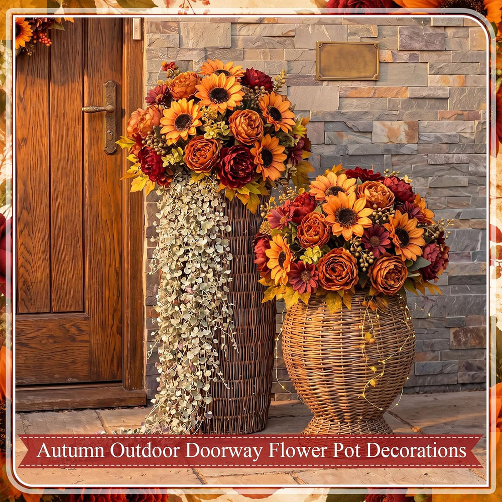 8 Bundles Artificial Fall Flowers
