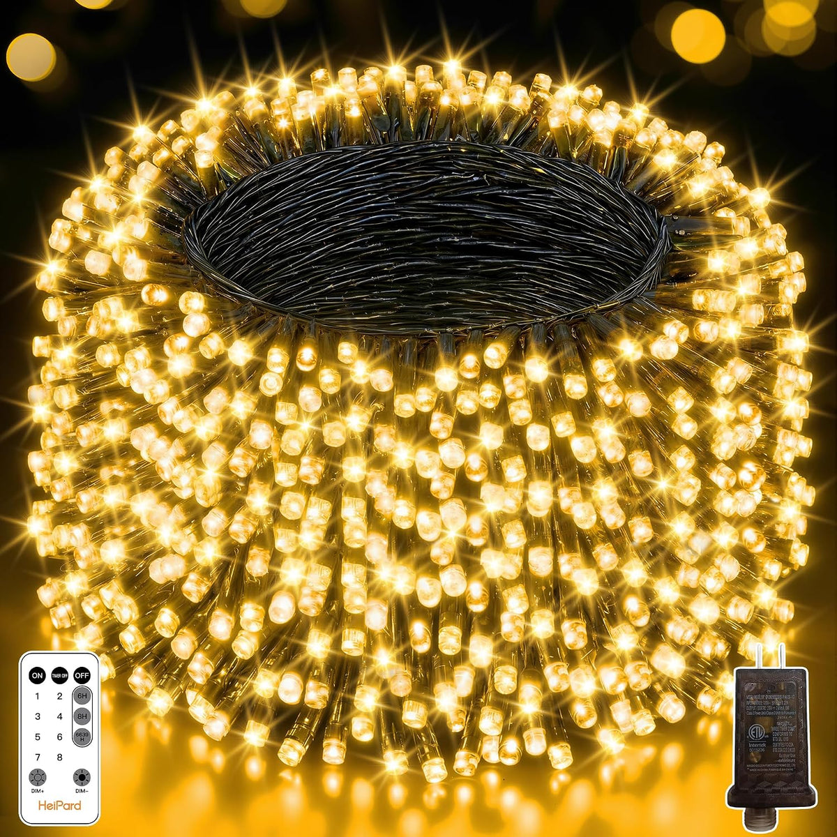 500 LED Christmas Lights Outdoor, 164ft Warm White String Lights
