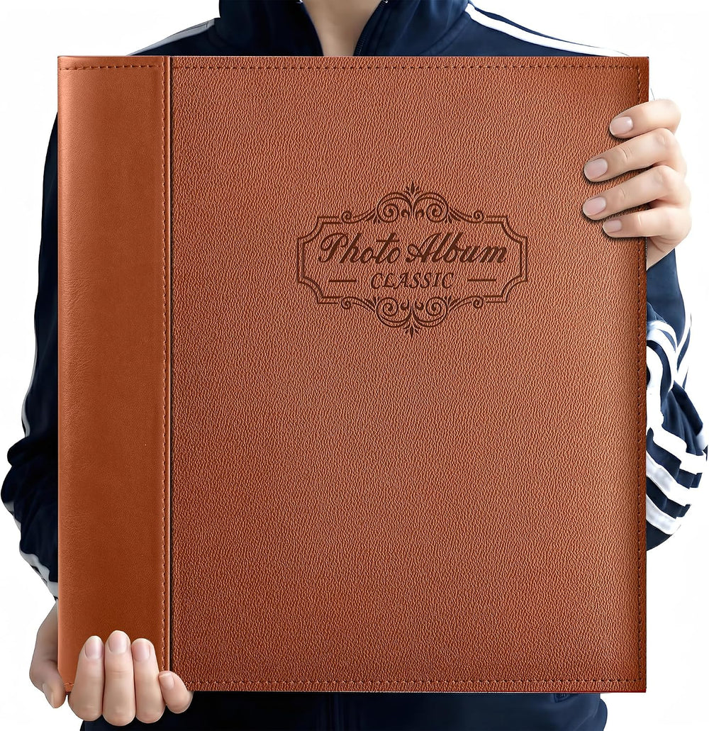 Photo Album Holds 3X5, 4X6, 5X7, 6X8, 8X10 Photos, Leather Cover, Magnetic Se...