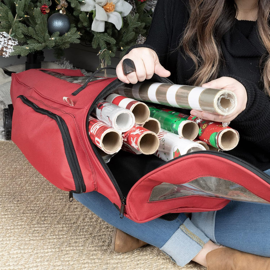 rolling gift wrapping paper storage containers, holds 12, view 9