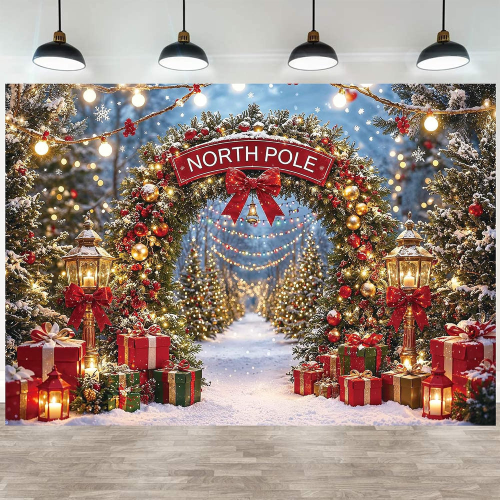 Christmas North Pole Photography Backdrop, 10x8ft