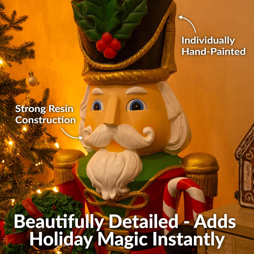 Sunnydaze Karl the 4ft Giant Nutcracker Statue, Christmas Decoration, Resin