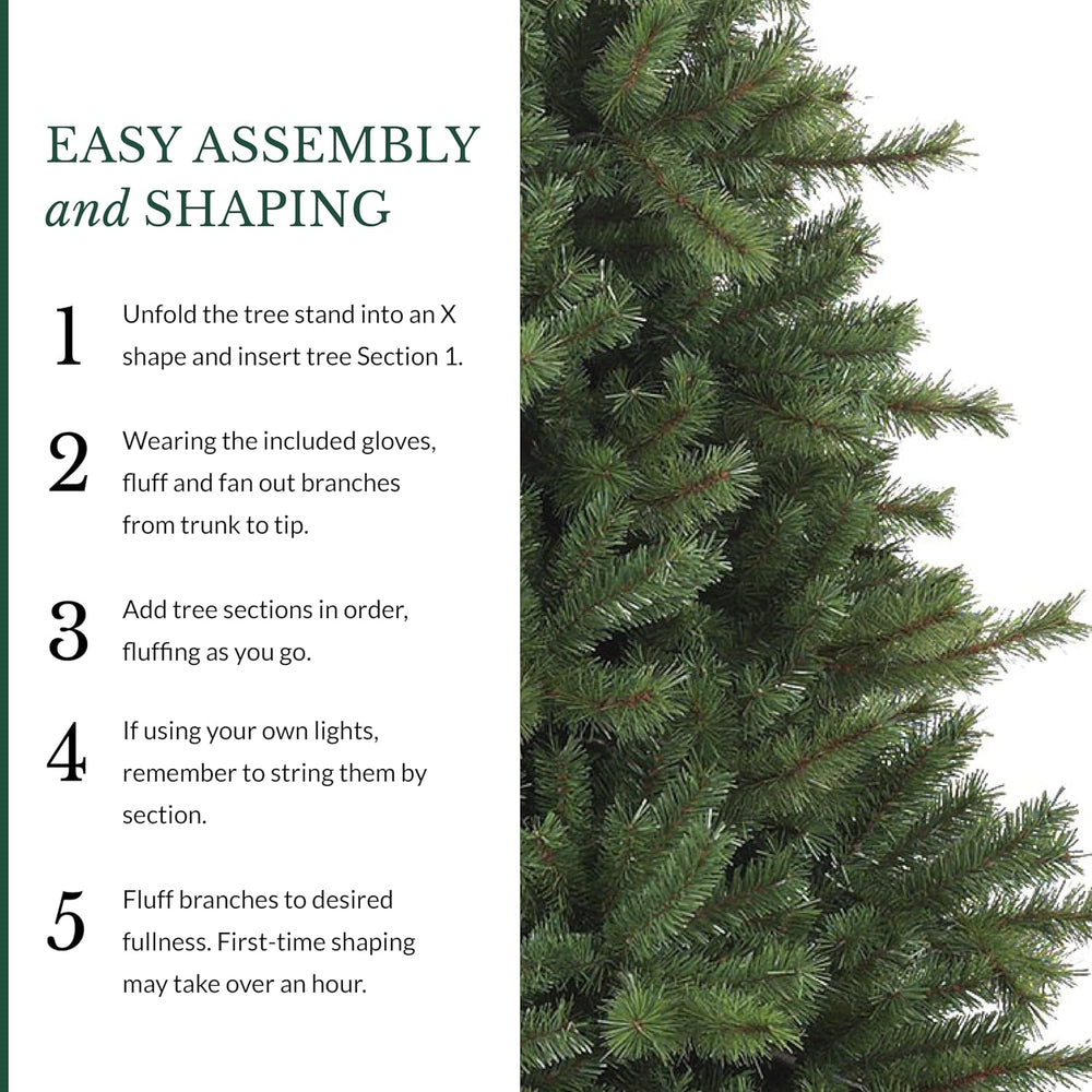 Balsam Hill Norwegian Grand Fir - Traditional Slim Artificial Christmas Tree ...