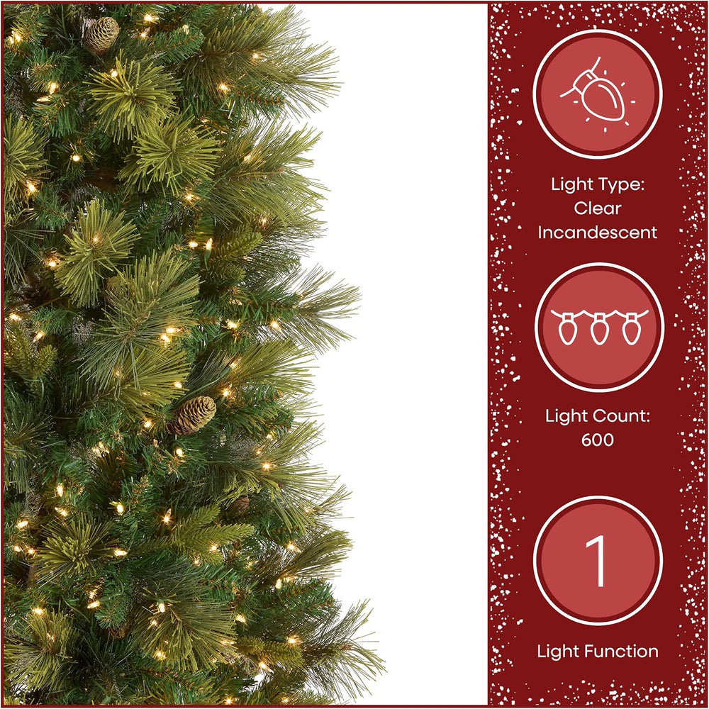 National Tree Company 7.5ft Pre-Lit Carolina Pine Slim Christmas Tree