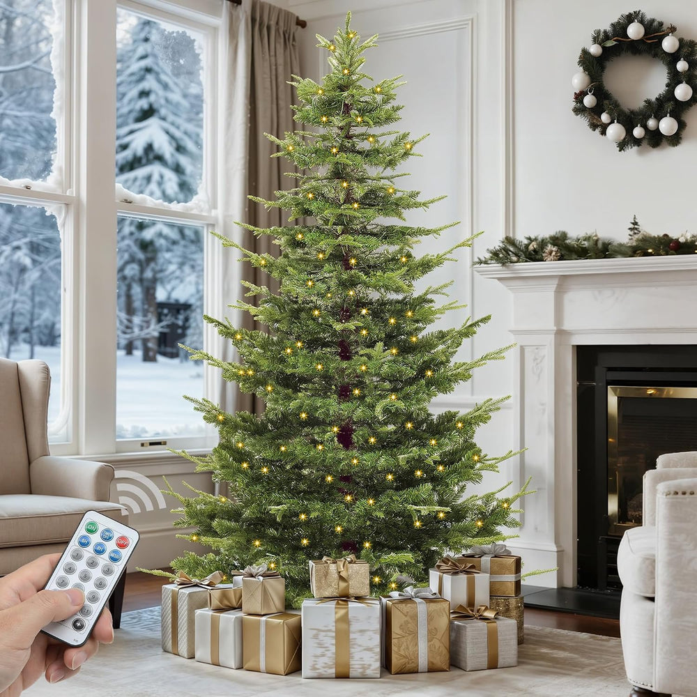 Prelit Aspen Fir Christmas Tree 6.5ft with Remote