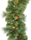 Best Choice Products 9ft Pre-Lit Christmas Garland Holiday Décor for Stairs, Mantel, w/Pine Cones, 2-in-1 White & Multi LED Lights