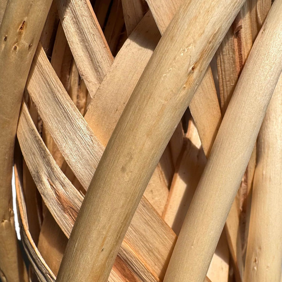 ashland natural willow wreath, unfinished hand-woven seasonal craft, side view