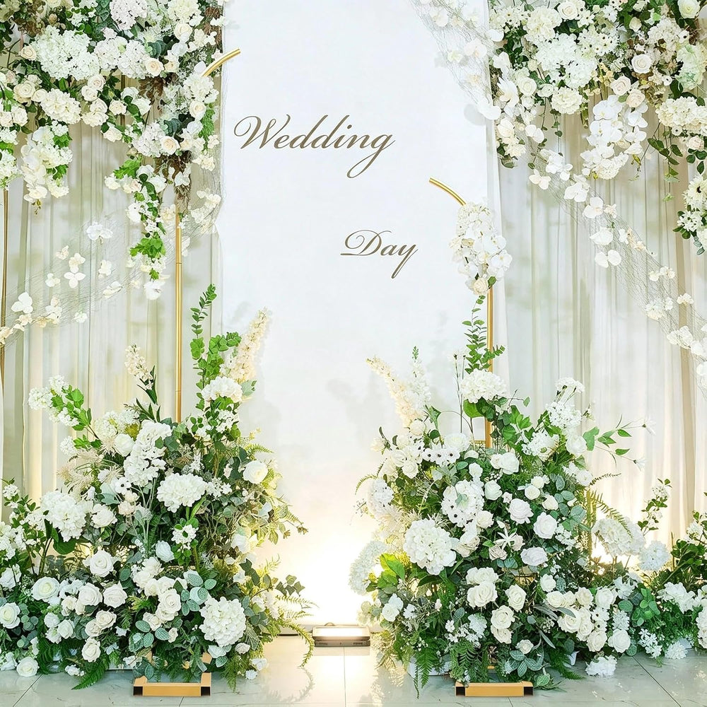 7.9FT&6.7FT Half Arch Balloon Stand with Base, Metal Wedding Arch Stand