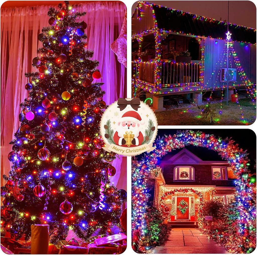 bhclight 50ft 1000led cluster christmas lights with remote, side view