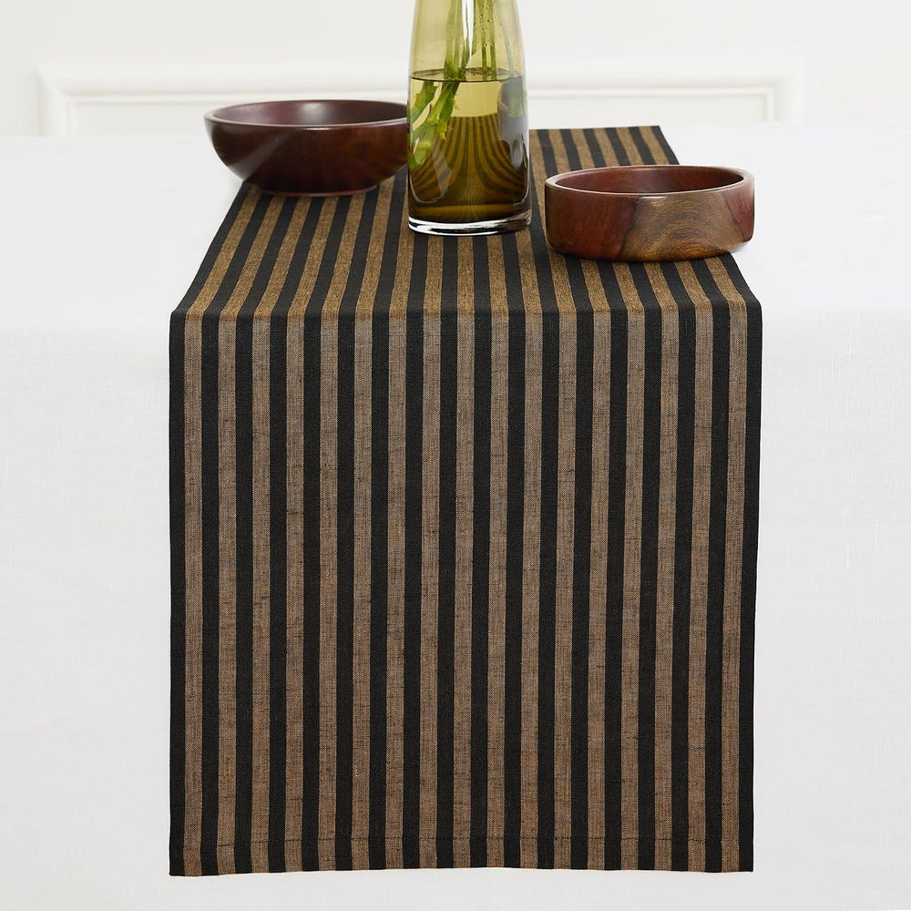 Solino Home 100% Linen Table Runner 108 Inch Long, Brown Sugar 14 x 108 in