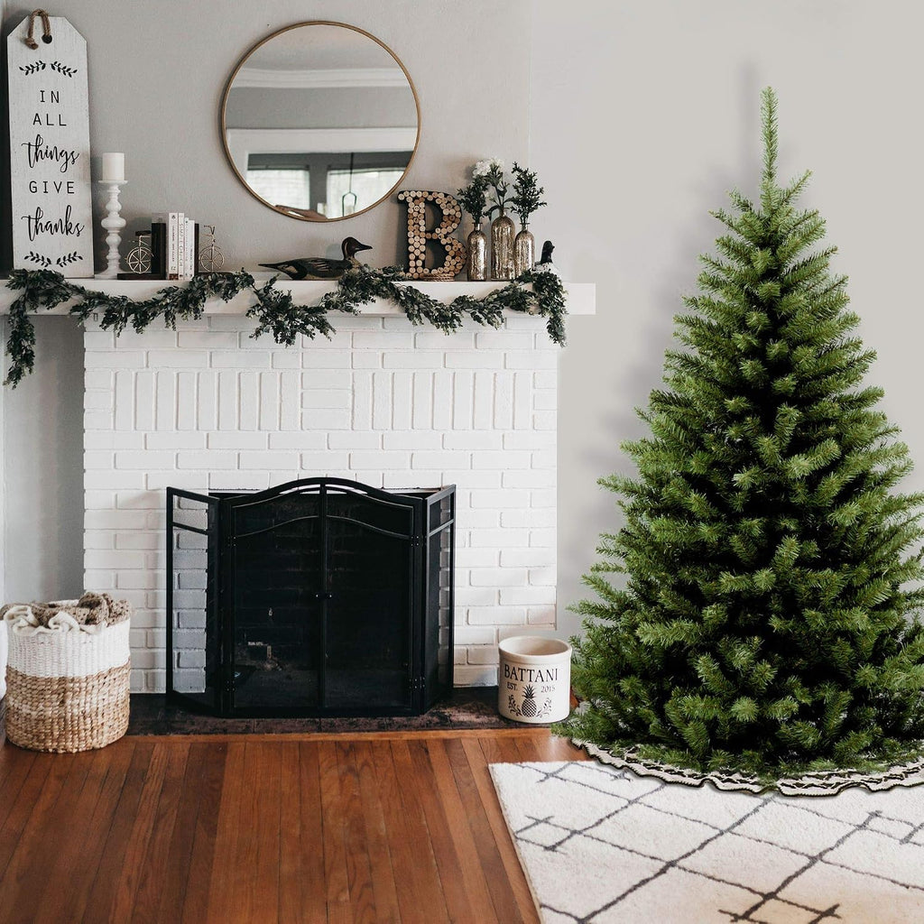 national tree company artificial medium christmas tree, green, side view